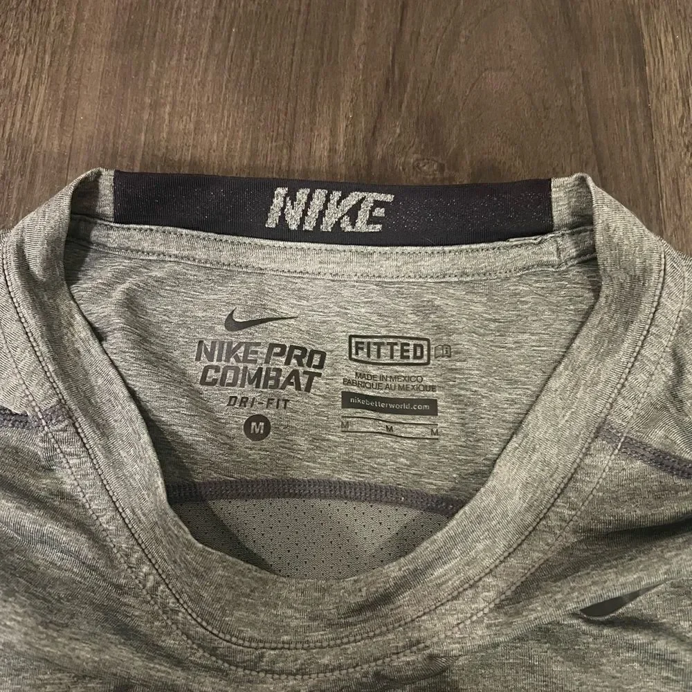Nike Mens Pro Combat Dri-fit Grey Fitted Tank Top